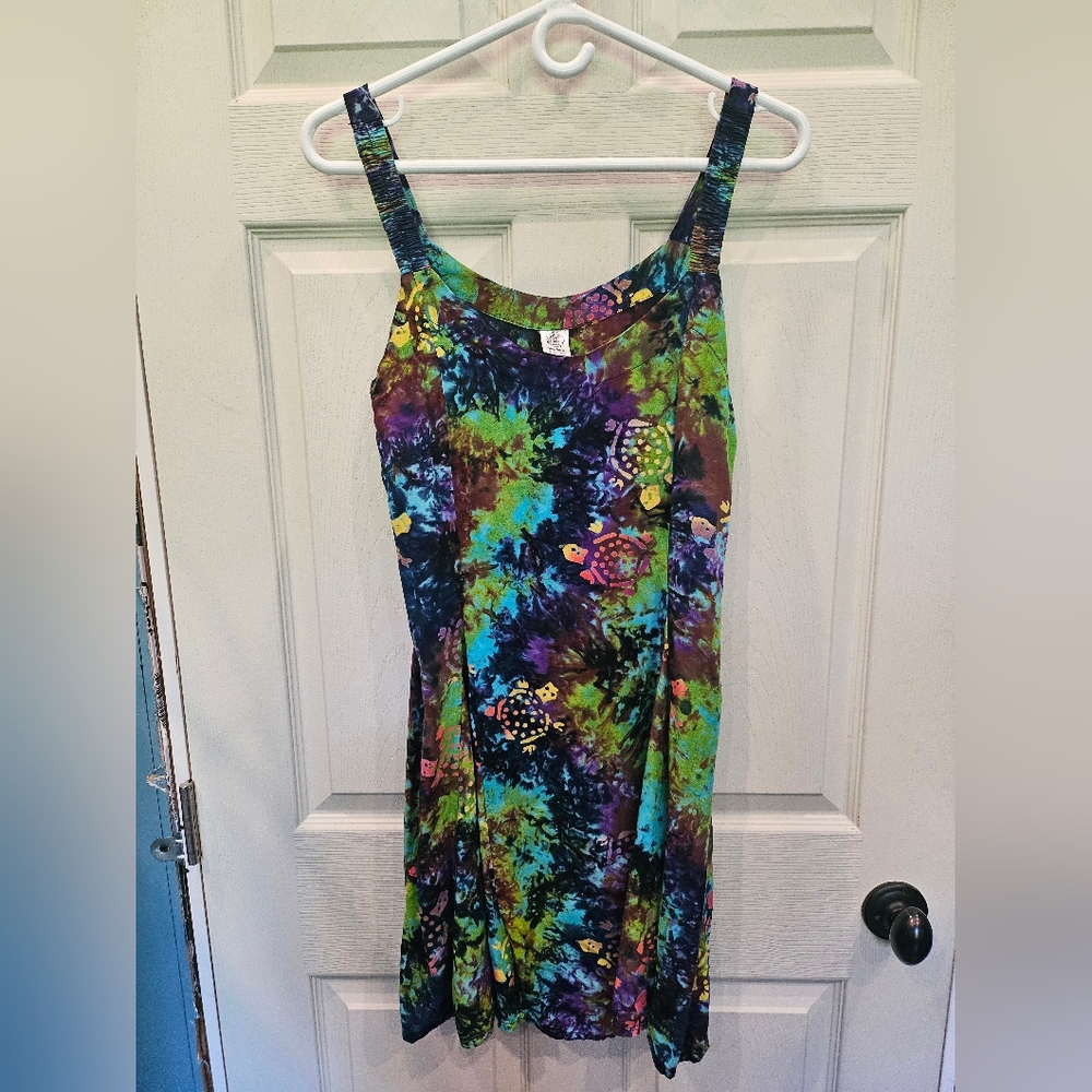 Colorful Tie-Dye Sleeveless Dress